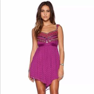 NWOT Free People Jeweled Chevron Beaded Mini Dress